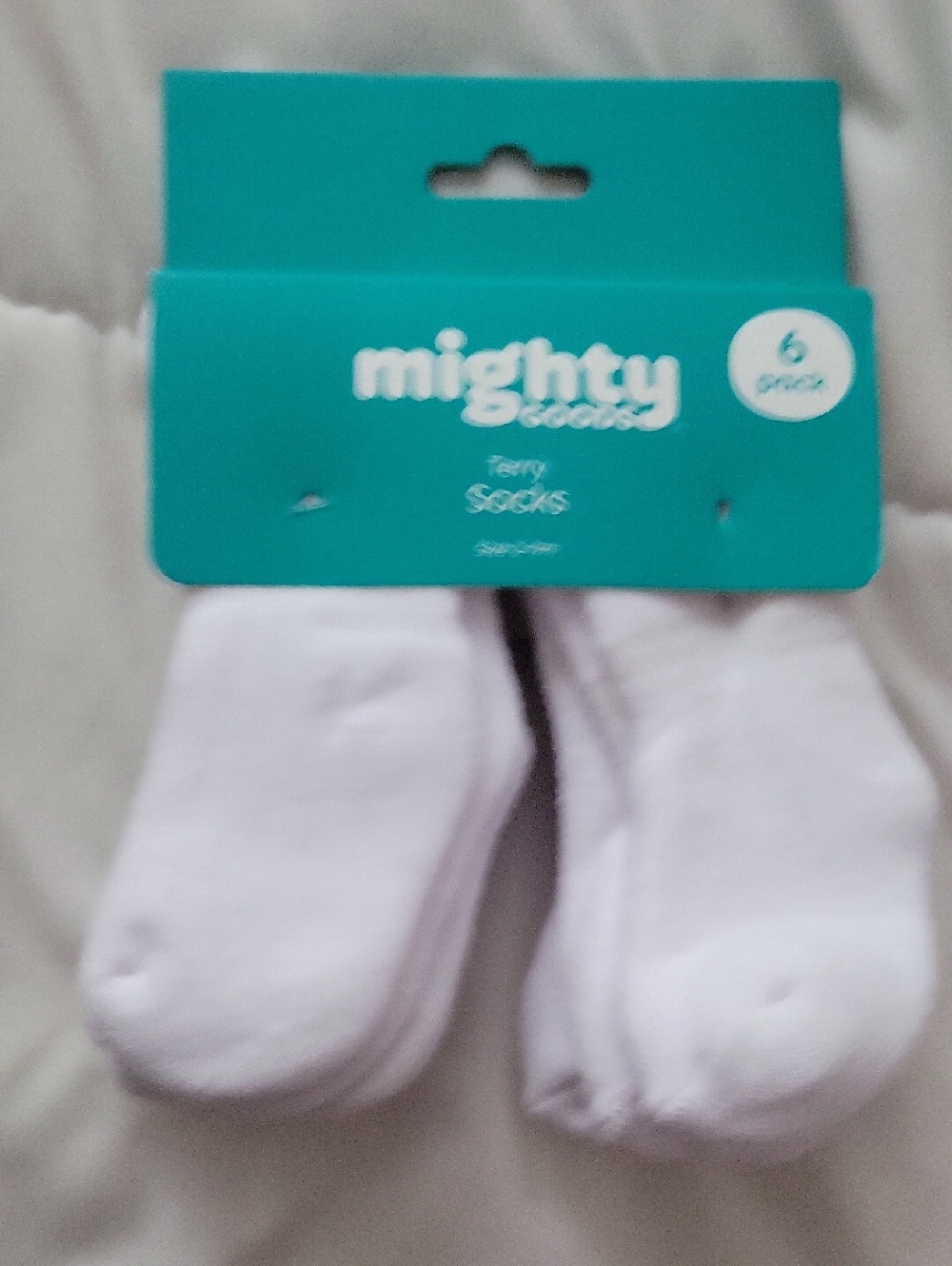 Mighty Goods Men's White Terry Socks - 6 Pack